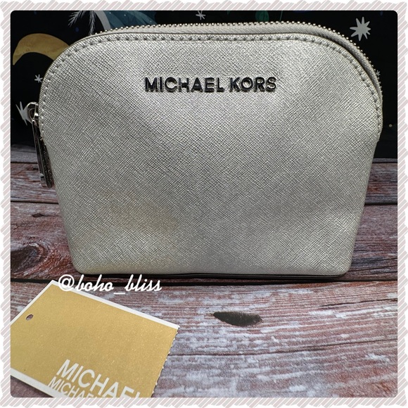 Michael Kors Handbags - MICHAEL KORS | Silver Cosmetic Bag NWT